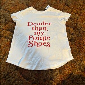 White Graphic Ballet Pointe Tee